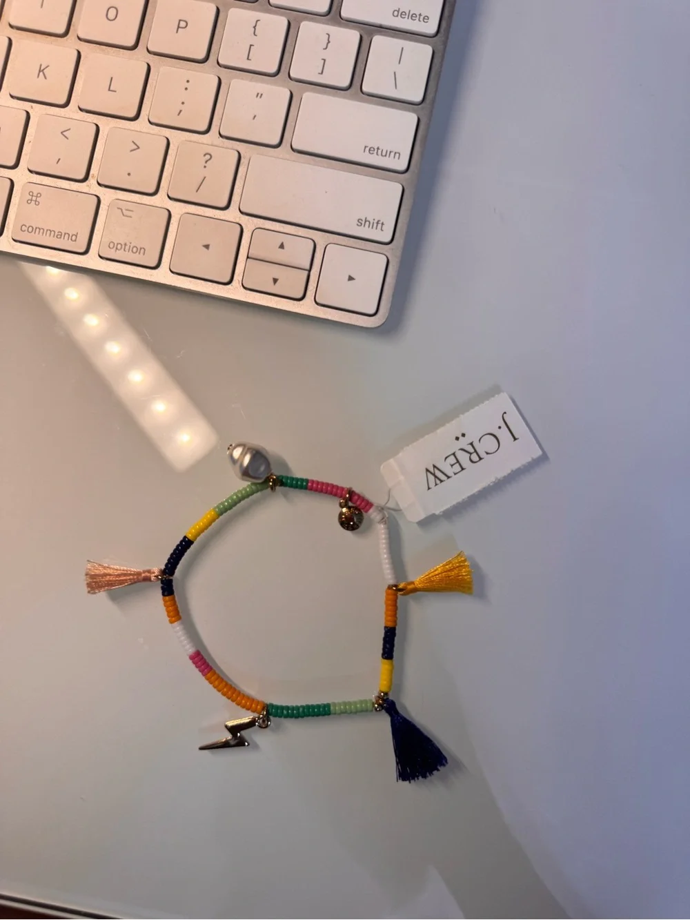 Kids Multicolor Beaded Tassel Bracelet with Charm